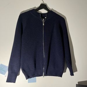 Navy Zipped Cardigan